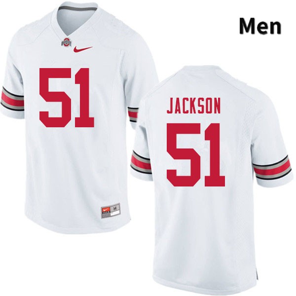 Ohio State Buckeyes Antwuan Jackson Men's #51 White Authentic Stitched College Football Jersey